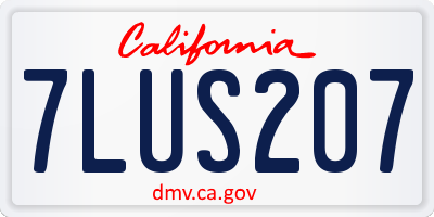 CA license plate 7LUS207