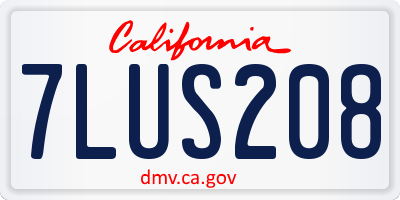 CA license plate 7LUS208
