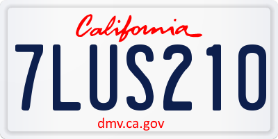 CA license plate 7LUS210