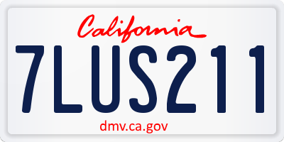 CA license plate 7LUS211