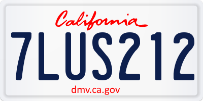 CA license plate 7LUS212