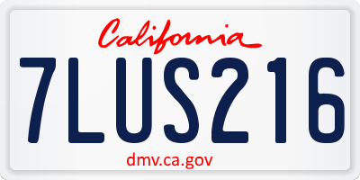 CA license plate 7LUS216