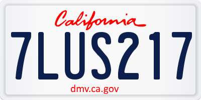CA license plate 7LUS217