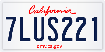 CA license plate 7LUS221