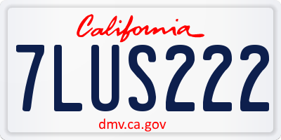 CA license plate 7LUS222