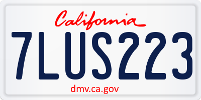 CA license plate 7LUS223