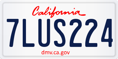 CA license plate 7LUS224