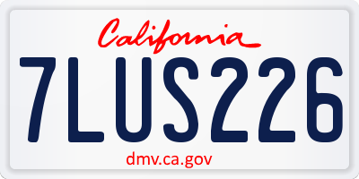 CA license plate 7LUS226