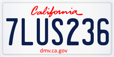 CA license plate 7LUS236