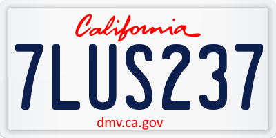 CA license plate 7LUS237