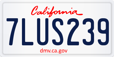 CA license plate 7LUS239