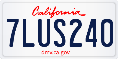 CA license plate 7LUS240