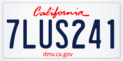 CA license plate 7LUS241
