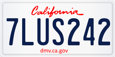 CA license plate 7LUS242
