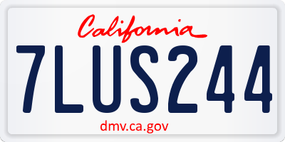 CA license plate 7LUS244