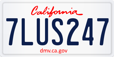 CA license plate 7LUS247