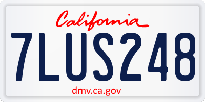 CA license plate 7LUS248