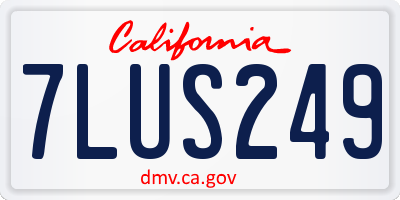 CA license plate 7LUS249