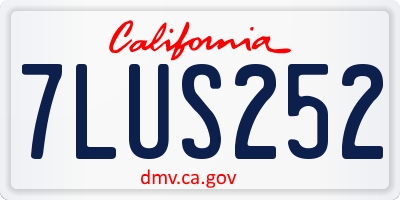CA license plate 7LUS252