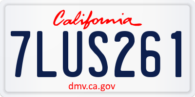 CA license plate 7LUS261