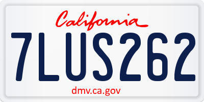 CA license plate 7LUS262