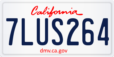 CA license plate 7LUS264