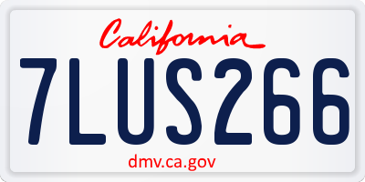 CA license plate 7LUS266