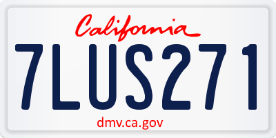 CA license plate 7LUS271