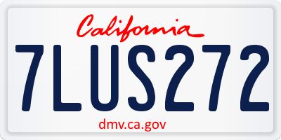 CA license plate 7LUS272