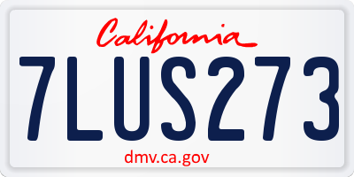CA license plate 7LUS273