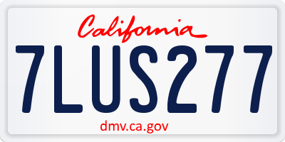 CA license plate 7LUS277