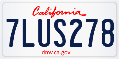 CA license plate 7LUS278