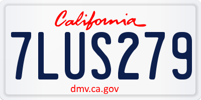 CA license plate 7LUS279