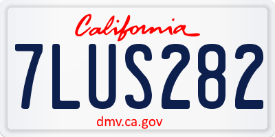 CA license plate 7LUS282