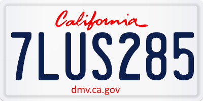 CA license plate 7LUS285