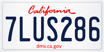 CA license plate 7LUS286
