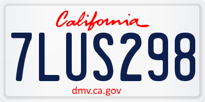 CA license plate 7LUS298