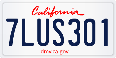 CA license plate 7LUS301