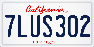 CA license plate 7LUS302