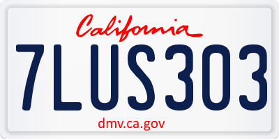 CA license plate 7LUS303