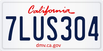 CA license plate 7LUS304