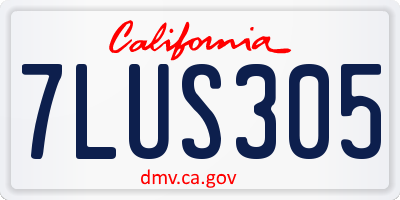 CA license plate 7LUS305