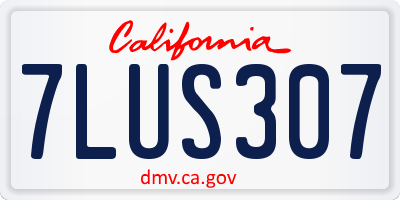 CA license plate 7LUS307