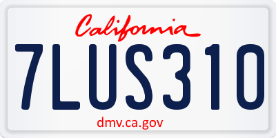 CA license plate 7LUS310