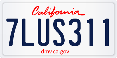 CA license plate 7LUS311