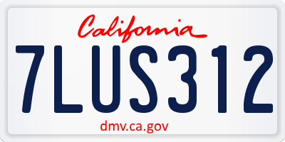 CA license plate 7LUS312