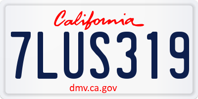 CA license plate 7LUS319