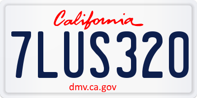 CA license plate 7LUS320