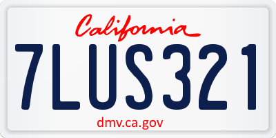 CA license plate 7LUS321