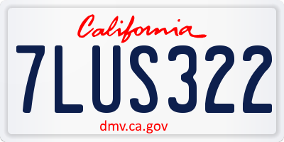 CA license plate 7LUS322